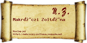 Makróczi Zoltána névjegykártya